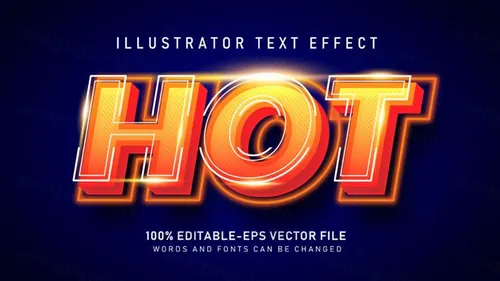 三维立体特效字体光效文本特效可编辑EPS矢量模板素材3d editable text style effect