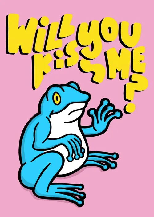 高质量手绘情人节七夕青蛙爱情主题创意插画EPS矢量素材