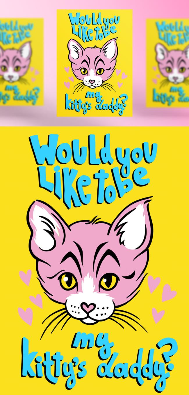 高质量手绘情人节七夕猫咪爱情主题创意插画EPS矢量素材