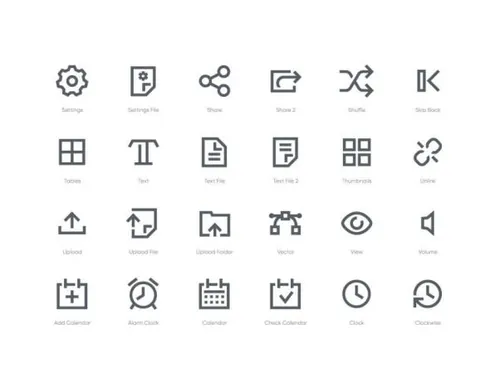 简洁的网页界面图标Interface Icons