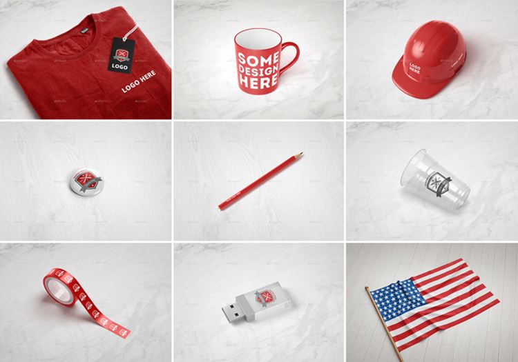 整套VI提案PSD贴图模板Branding  Logo Mock-up