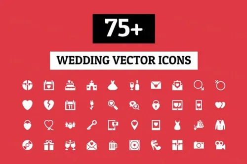 75 婚礼矢量图标 75  Wedding Vector Icons