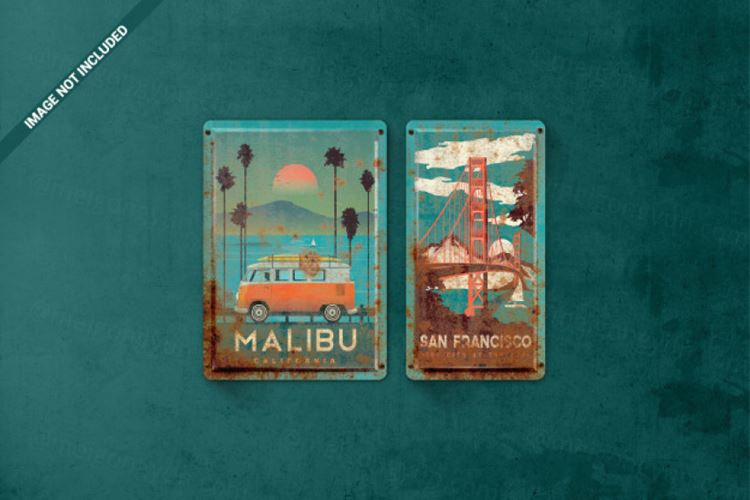 复古的锈铁皮产品样机