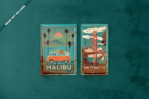 复古的锈铁皮产品样机