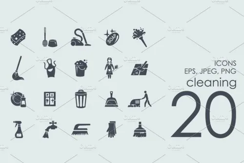 20个清洁相关图标 20 cleaning icons