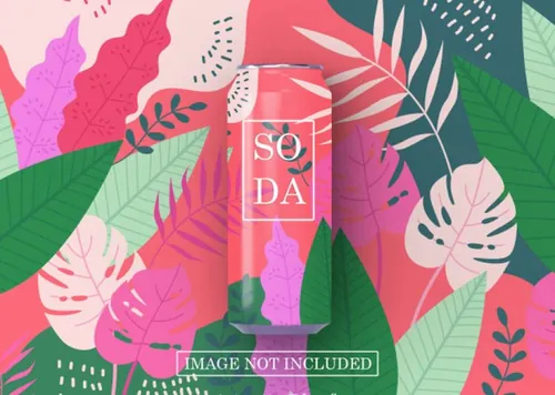 单杯易拉罐饮料产品展示样机[PSD]