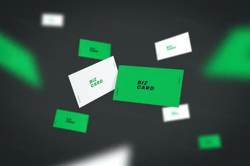 漂浮质感的房地产名片设计VI样机展示模型mockups