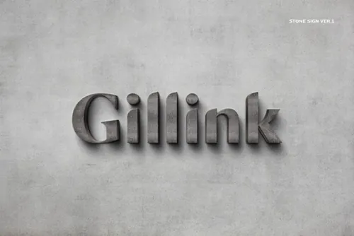 3D质感logo设计样机（PSD）