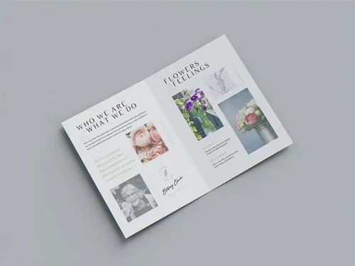 美国尺寸双折叠小册子请柬模型样机（PSD）