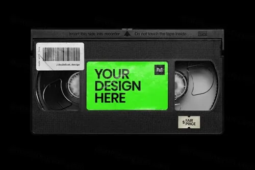 复古的录像带包装设计样机下载（PSD）