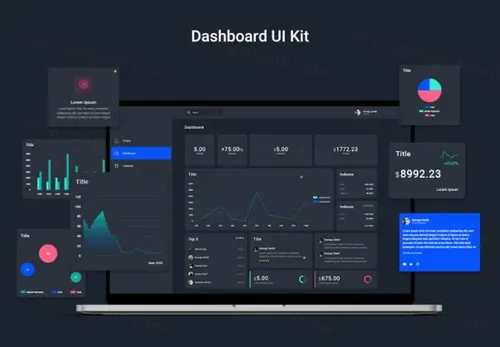 仪表盘后台管理UI界面素材 Web Dashboard UI Kit