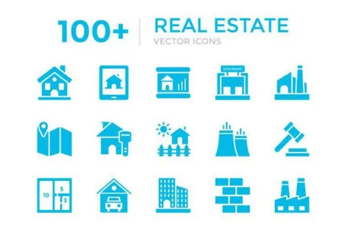 100  资产相关图标 100  Real Estate Vector Icon