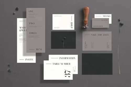 Marianne 高端的婚礼平面物料设计模板for-InDesign（INDD）