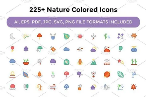225 自然彩色图标 225  Nature Colored Icons