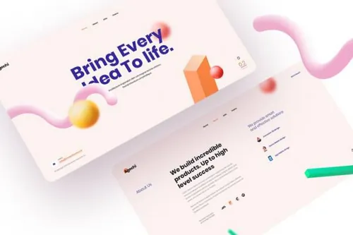 时尚简约的创意代理公司着陆页网站模板(PSD,XD)