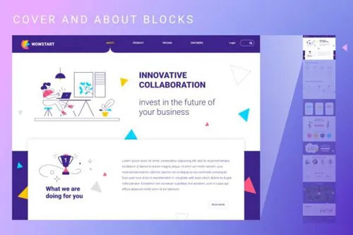 带矢量插画的着陆页设计素材包（fig）