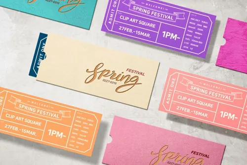 压龙线模切影院票电影票智能贴图样机