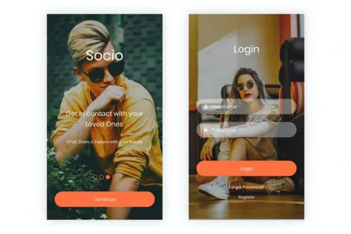 社交媒体功能的移动 App UI Kit