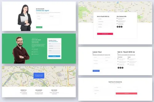 网站联系我们板块组件模板下载(PSD,SKETCH,XD)