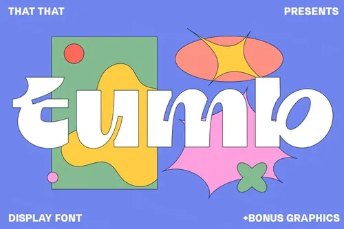 复古俏皮怪诞好玩有趣的无衬线英文字体 Tumb Quirky Display Font
