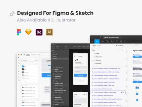 极简主义线框图设计模板下载（FIG,AI,SKETCH,PNG,XD）