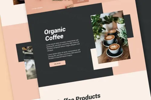 文艺范的咖啡店网站设计模板（AI,EPS,PSD,XD）