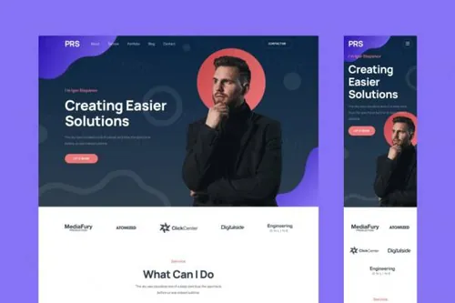 个人响应式网页模板下载（FIG,SKETCH,XD）