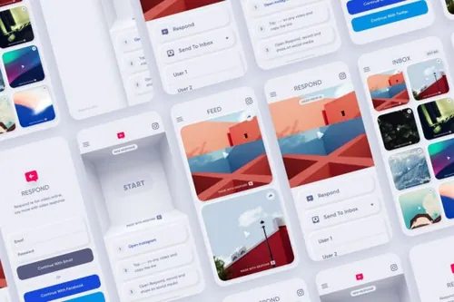 时尚个性的视频分享APP UI下载（SKETCH）