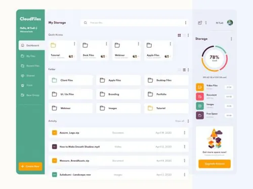 实用的企业OA管理后台仪表盘UI模板下载（XD）