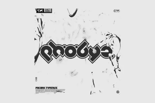 Y2k复古千禧风工业机能装饰排版字体 Phobya Typeface