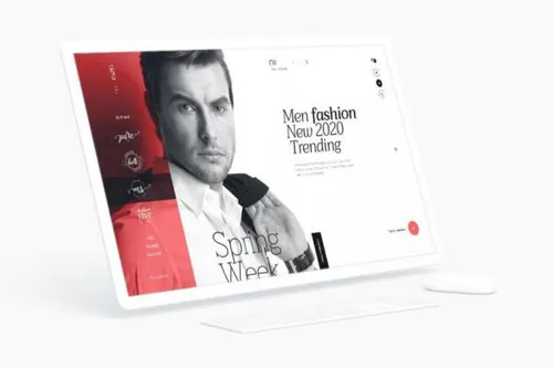 时尚的大图着陆页模板下载（XD,PSD）