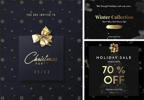 38款黑金圣诞节素材Merry Christmas
