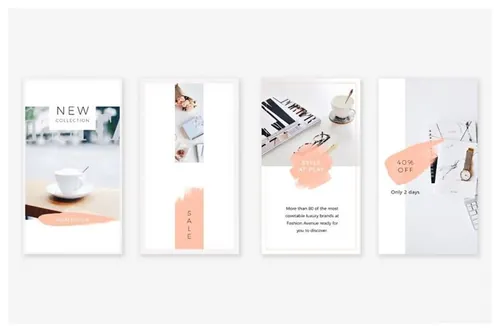 易于编辑和定制的中性Instagram故事包