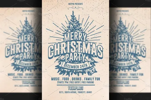 圣诞节海报设计 Christmas Party Flyer