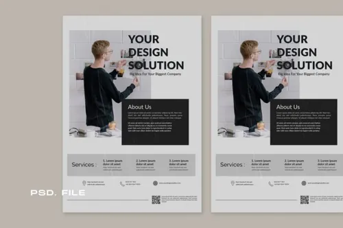 时尚高端简约多用途的高品质海报design-solution-flyer