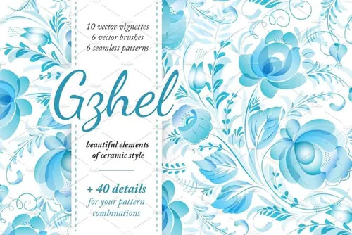 Gzhel vector collection