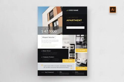 商务企业房地产宣传单DM设计