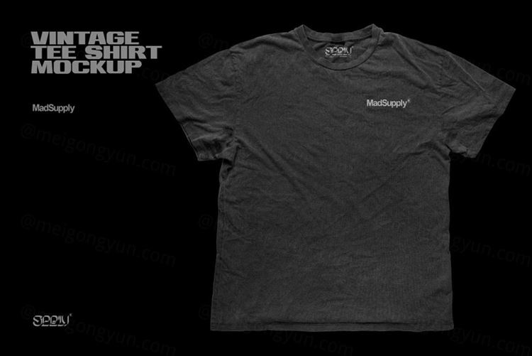 复古酸性艺术街头潮牌T恤设计提案样机PSD模板 Vintag