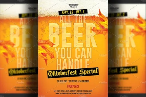 啤酒节传单设计 Oktoberfest Flyer Template