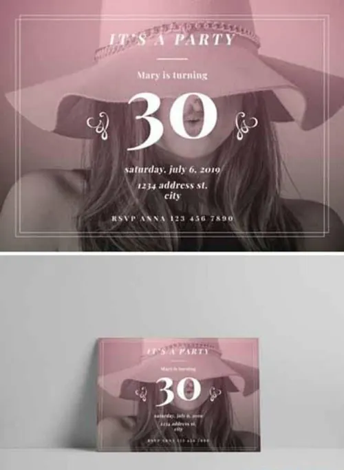 优雅的节日活动派对邀请函设计