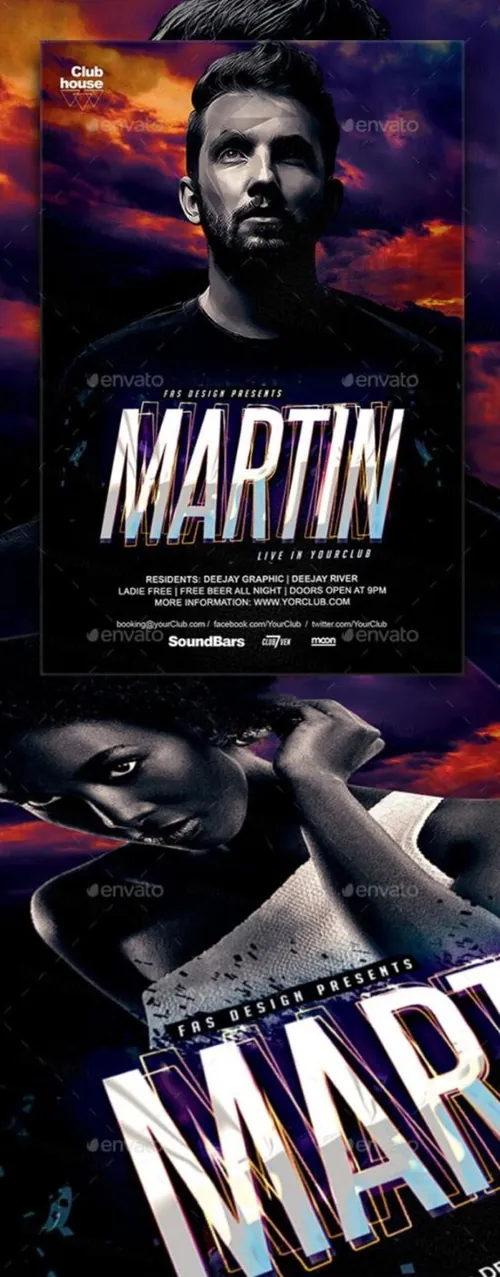 嘉宾艺术家派对邀请宣传传单