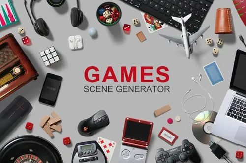 电子娱乐产品模型PSD贴图模板Games  Entertainment Scene Creator