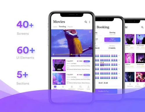 娱乐手机应用影院电影院点播购票系统APP UI KITS