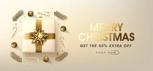 2021年金色圣诞节新年装饰贺卡EPS矢量海报素材 Merry christmas greeting card