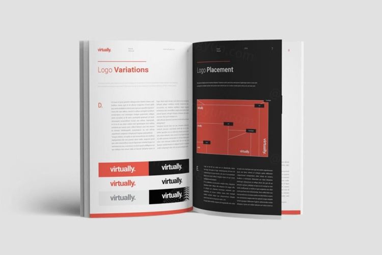 高端优雅的时尚品牌手册楼书画册杂志设计模板 brand manual