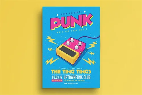 朋克风格插画海报设计 Pop Punk Music Flyer