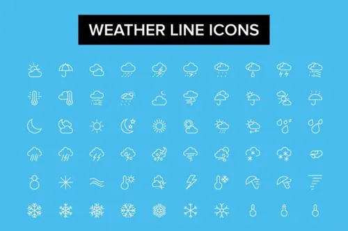 天气线型图标 Weather Line Icons