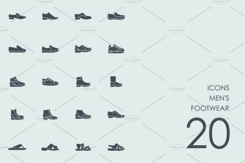 男士鞋子图标 Men’s footwear icons