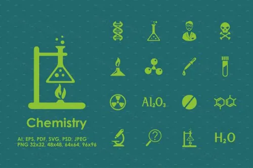 化学主题的图标 16 chemistry icons