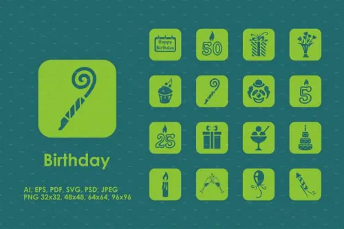 生日图标 16 birthday icons